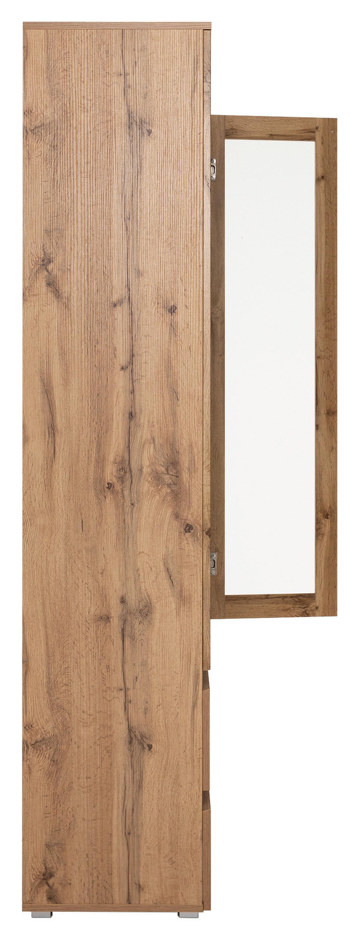 Vitrine Image 50 Eichefarben - Eichefarben/Silberfarben, KONVENTIONELL, Glas/Holzwerkstoff (80/191/40cm) - MID.YOU