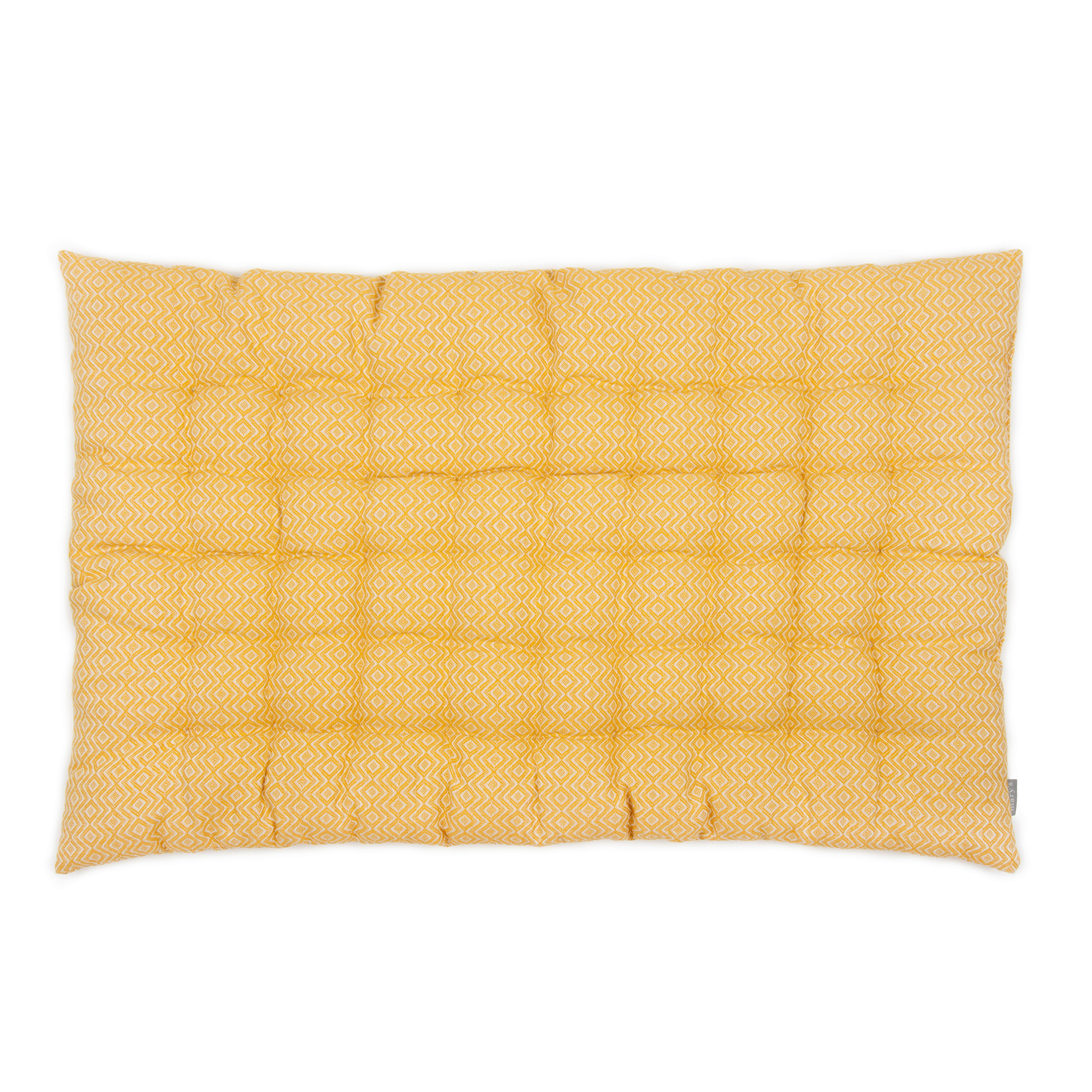 POLŠTÁŘ NA BOX DOBBY - žlutá, textil (60/100/7cm)