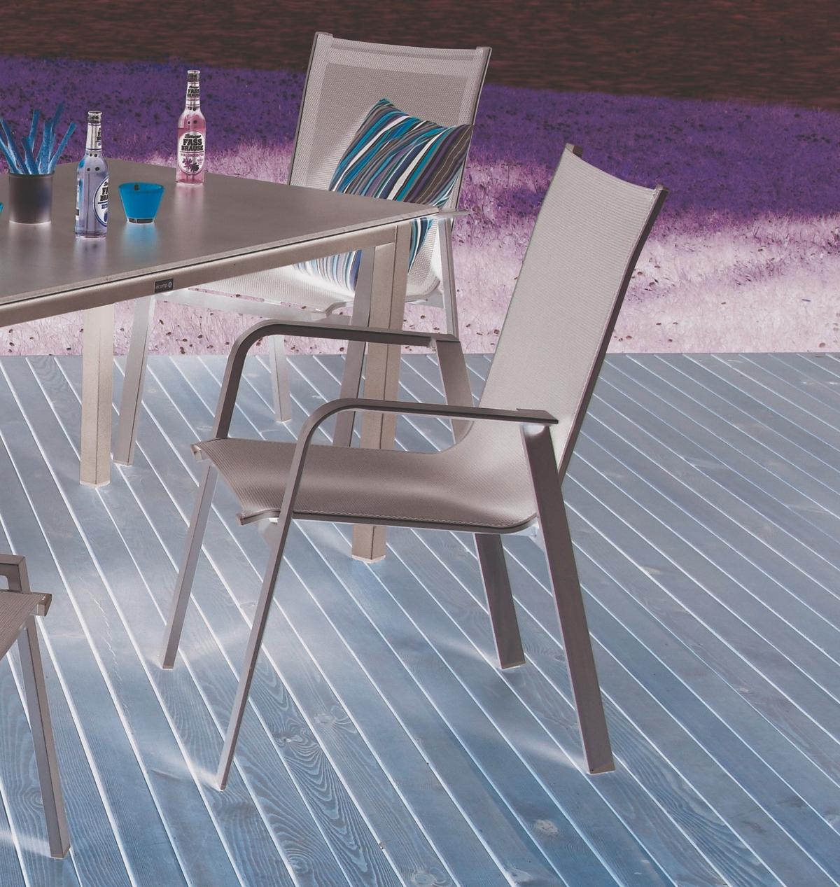 Gartengarnitur 5-teilig Urban Aluminium/textil - Platinfarben/Dunkelgrau, Basics, Textil/Metall (160/90/72cm) - Acamp