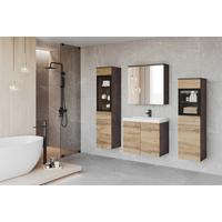 Badmöbel-Set 5-tlg. Madrit 120cm - Kastanieneichefarben/Anthrazit, LIFESTYLE, Glas/Keramik (120cm) - P & B