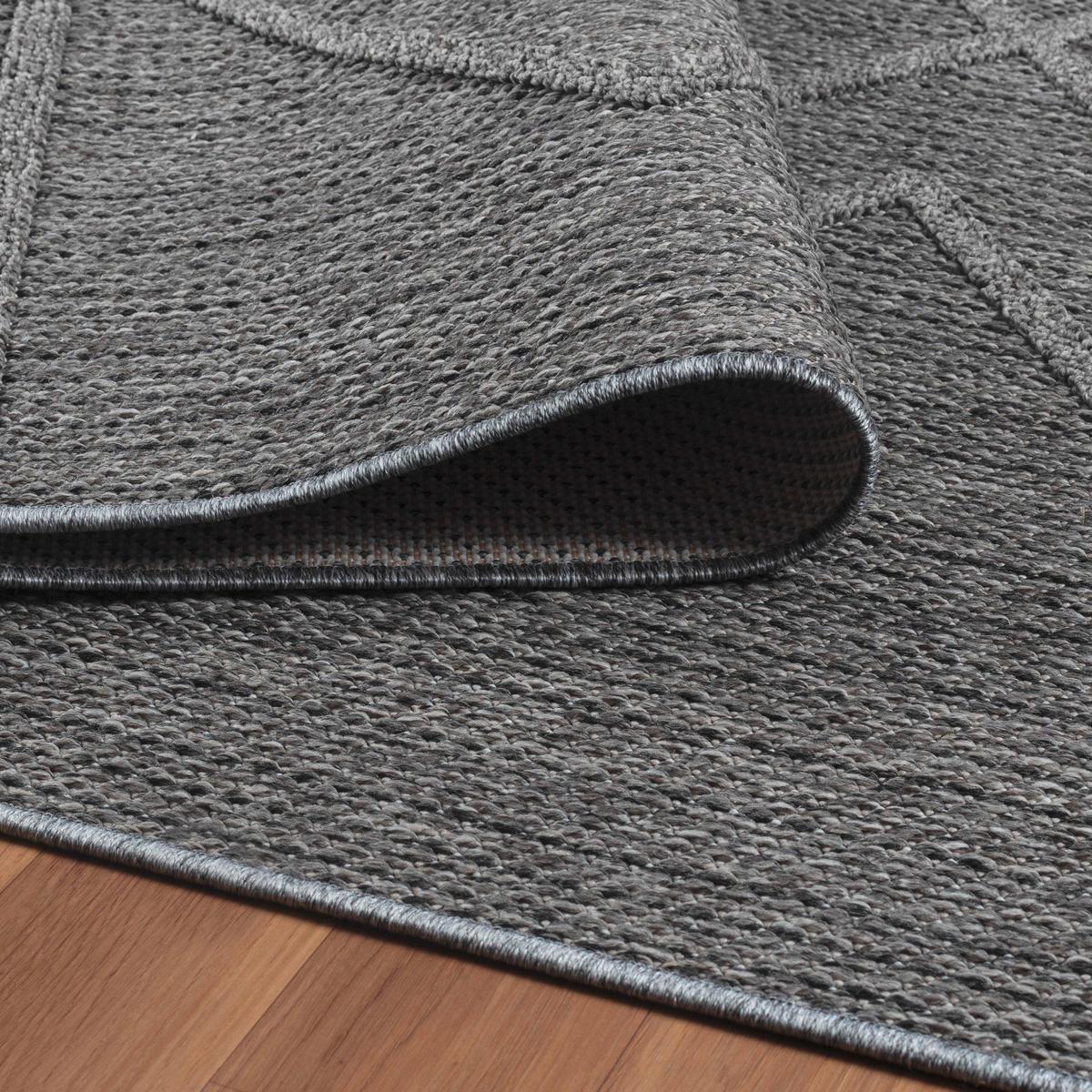 Outdoorteppich Patara - Grau, Design, Textil (80/150cm) - Novel