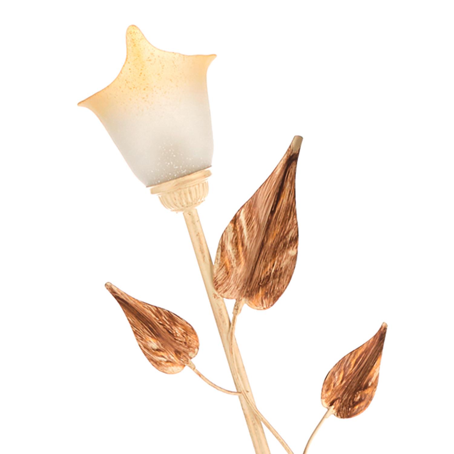 Stehleuchte 4647/Pt3 - Beige/Weiß, Natur, Glas/Metall (55/55/175cm)