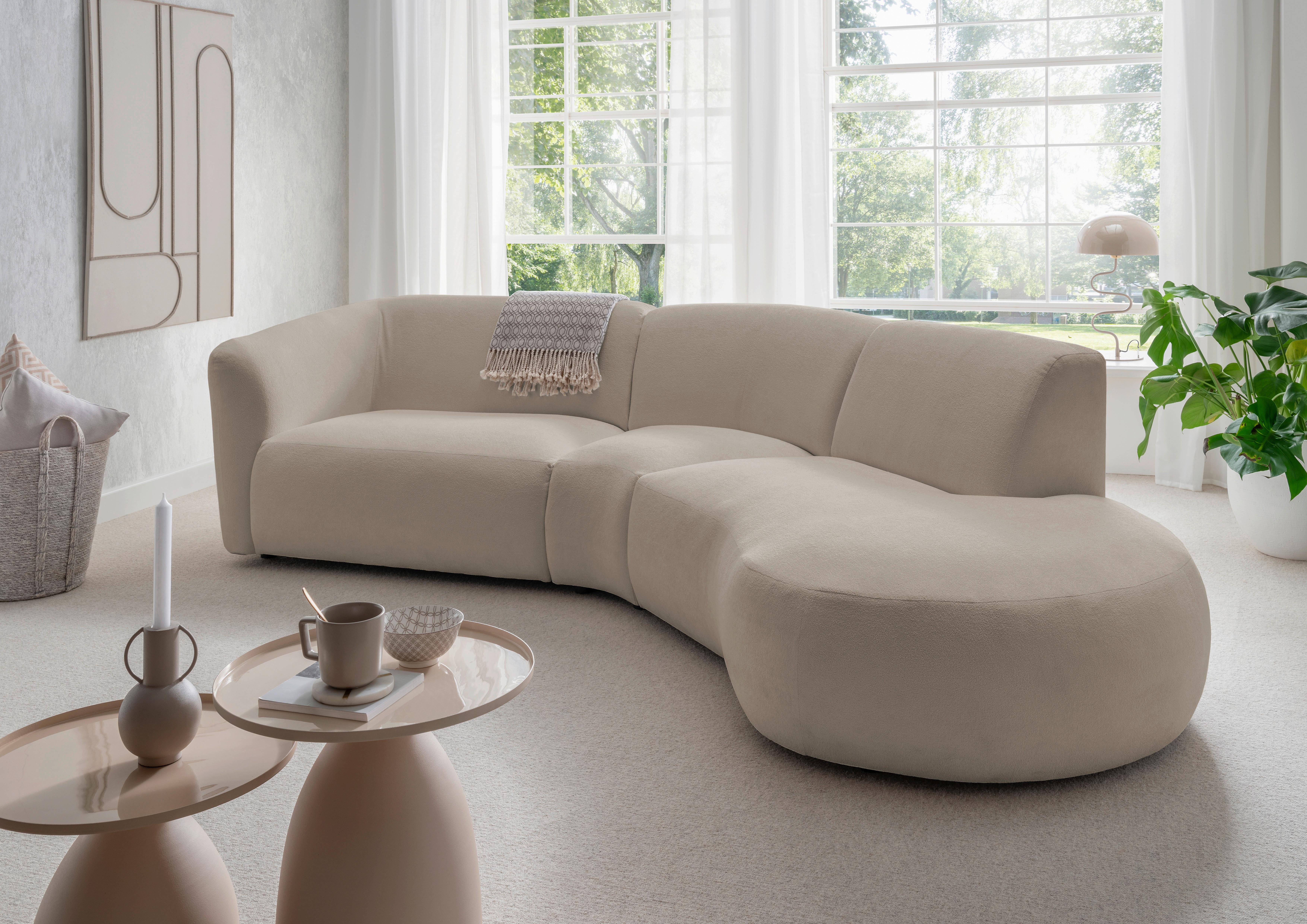 Ecksofa Jesi, Taupe S: 276x182 Cm - Taupe/Schwarz, MODERN, Textil (276/182cm) - Livetastic