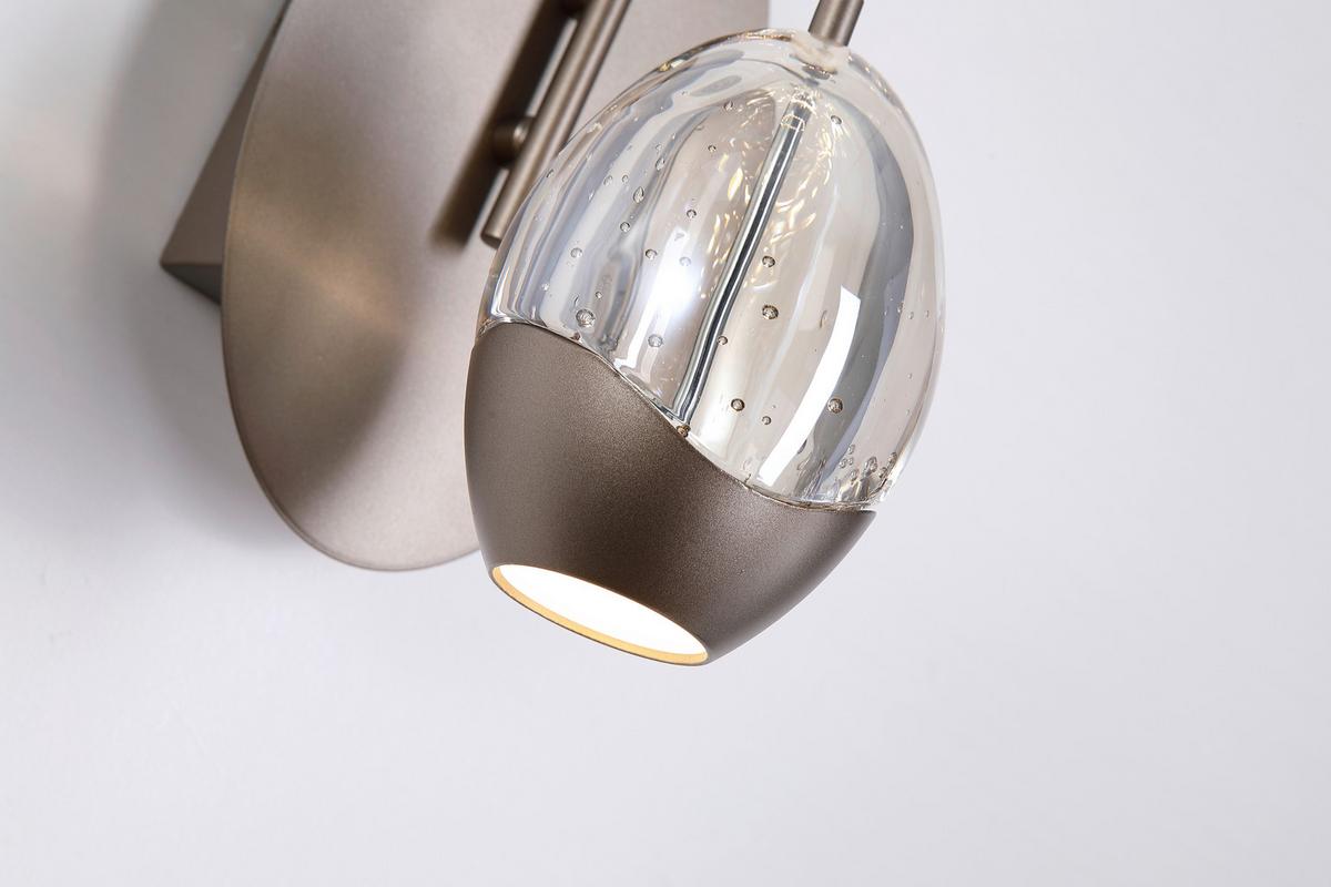 LED-Wandleuchte Charm Champagner Beige Transparent - Champagner/Transparent, Trend, Glas/Metall (25,5/13/19cm)