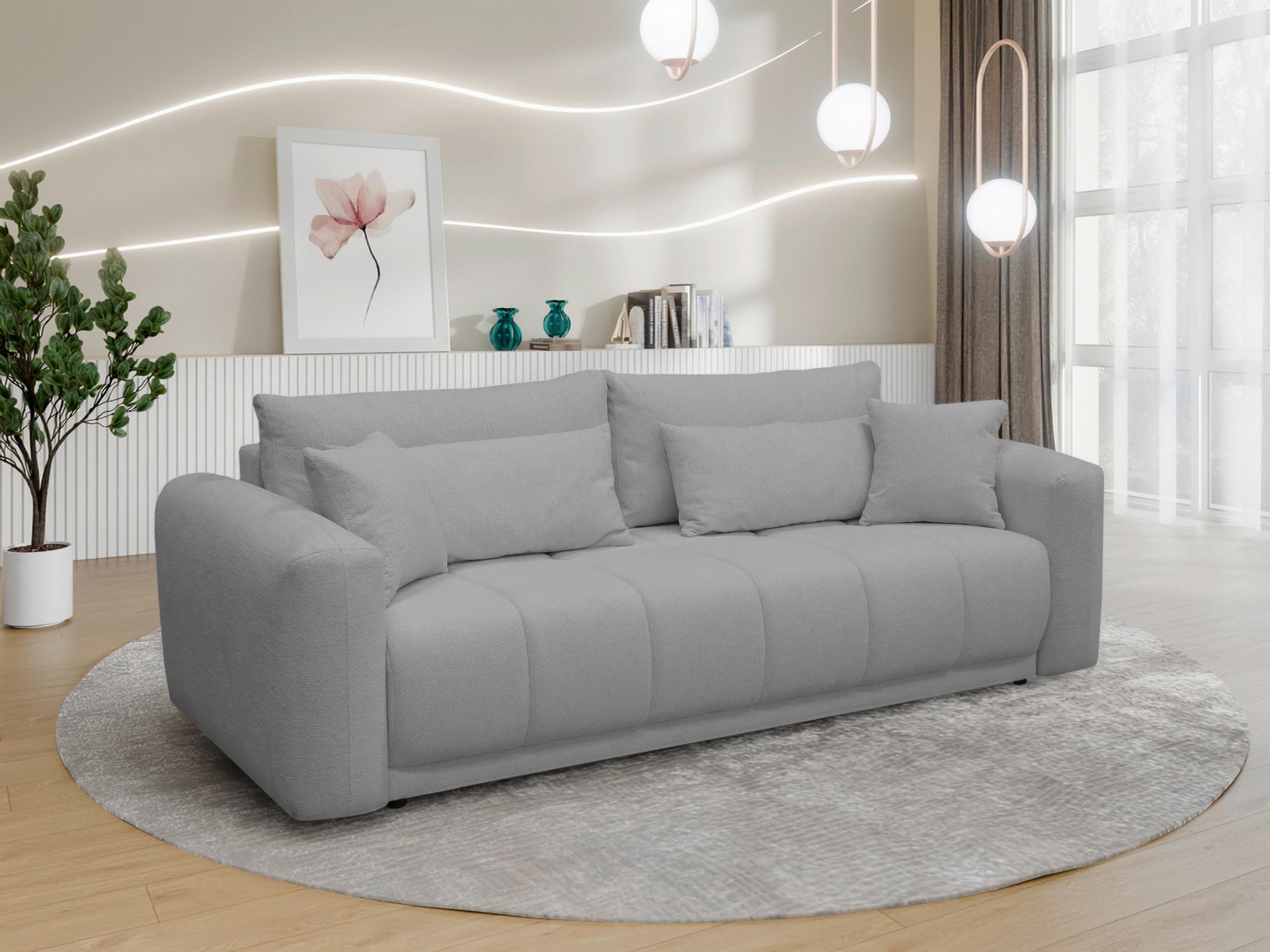 Schlafsofa Supra, Hellgrau B: 245 Cm - Hellgrau/Schwarz, Design, Holz/Textil (245/90/117cm) - MID.YOU