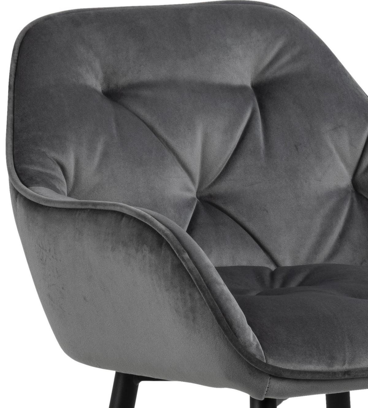 Barová židle BROOKE šedá - černá/tmavě šedá, Konvenční, kov/textil (55/103,5/52cm) - Livetastic