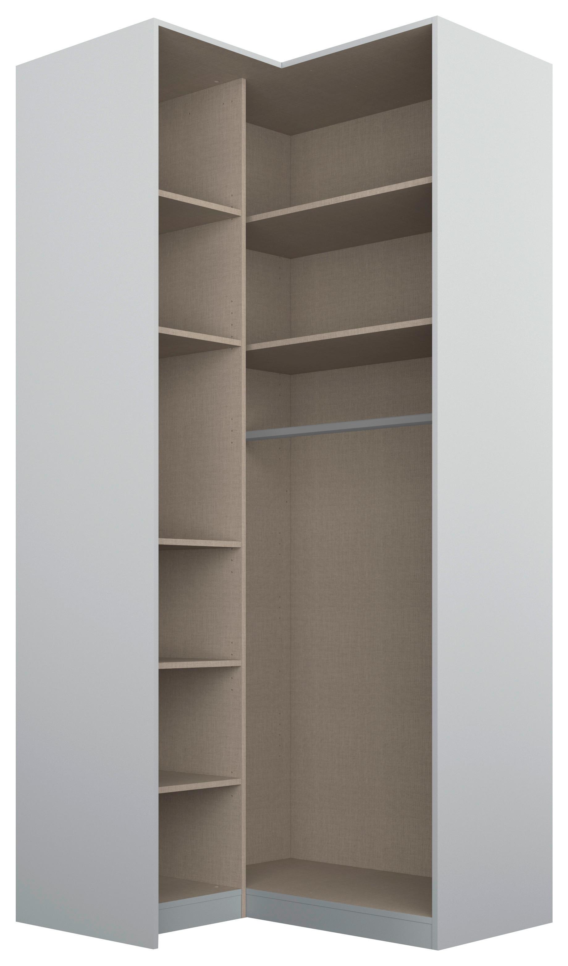 Eckschrank Mit Spiegel 100 Cm Alabama, Seidengrau - Silberfarben/Hellgrau, MODERN, Holzwerkstoff (100/229/102cm)