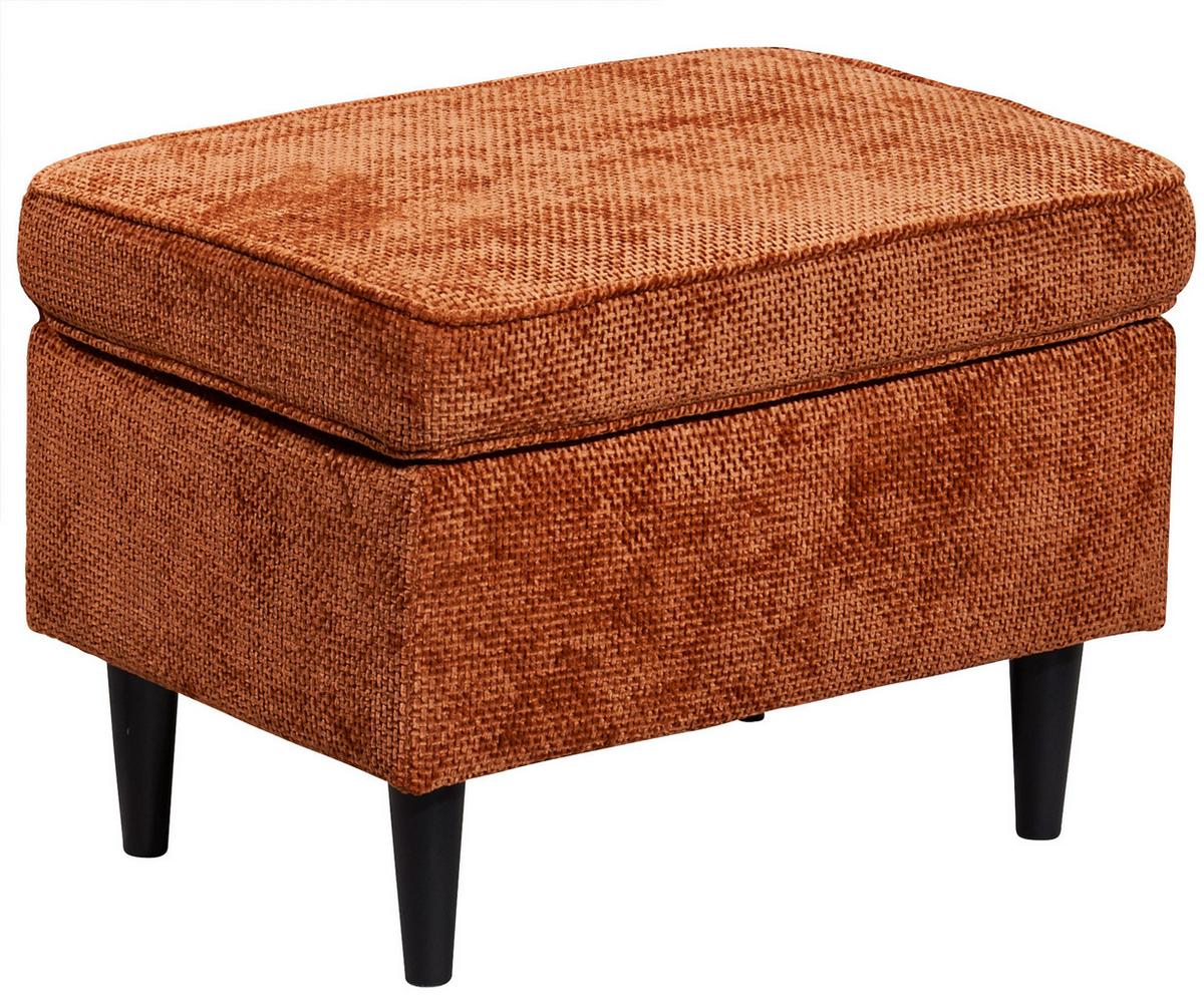 Hocker Oskar Terracotta B: 63 cm - Terracotta/Schwarz, KONVENTIONELL, Textil (63/43/42cm) - MID.YOU