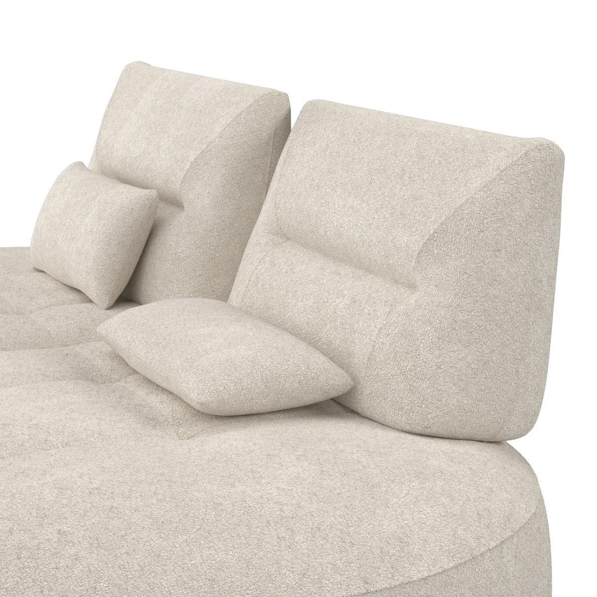 Dvoumístná pohovka BENNY, béžové buklé, max. 360 kg - černá/béžová, Moderní, kov/dřevo (224/85/114cm) - Bessagi Home