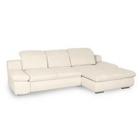 Ecksofa Isona Creme Chenille - Chromfarben/Creme, Design, Textil (286/165cm) - Livetastic