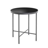 Beistelltisch Anthrazit/ Schwarz - Anthrazit/Schwarz, Basics, Glas/Metall (40/47cm)