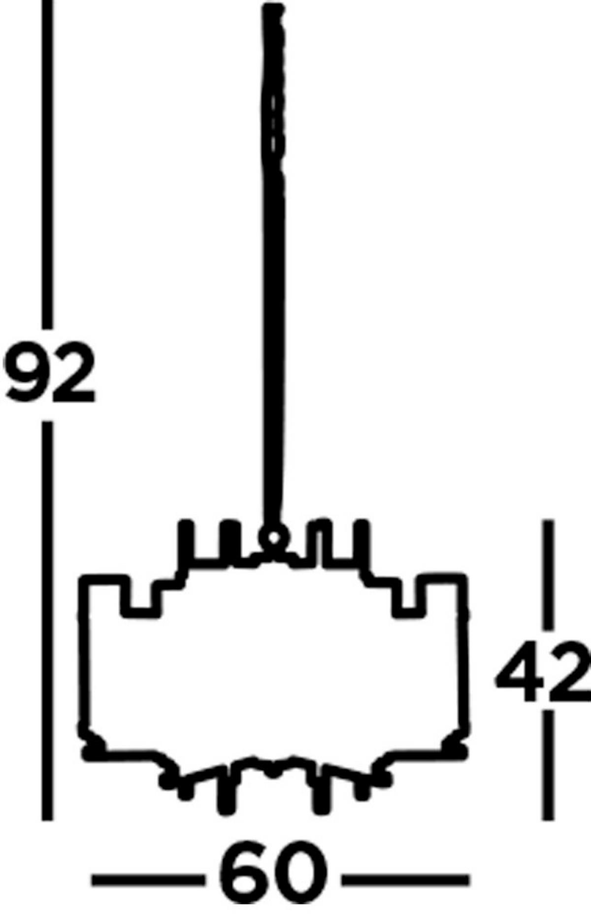Hängeleuchte 3096-6cc - Chromfarben, Design, Glas/Metall (60/60/42cm)