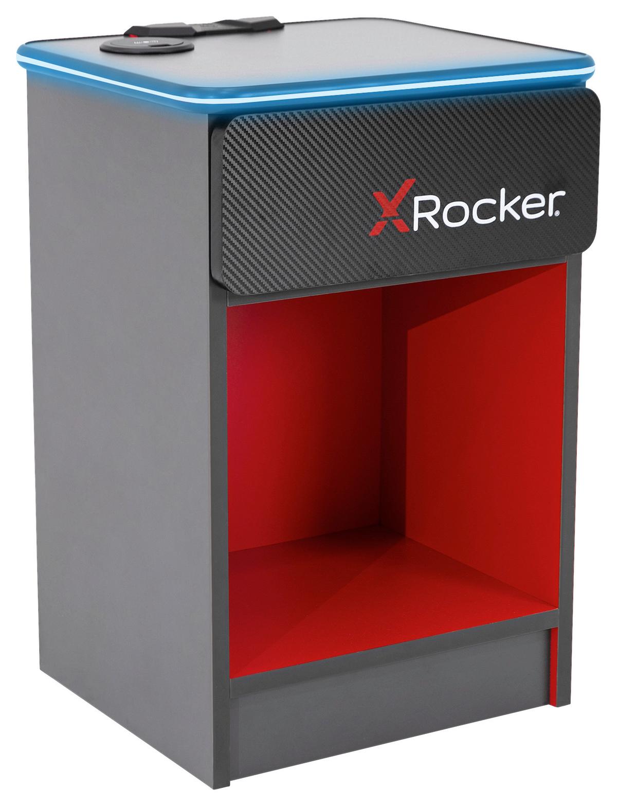 Nachtkästchen Mit Led Und Usb Rot/schwarz H: 54cm Carbon-Tek - Rot/Schwarz, MODERN, Holzwerkstoff/Kunststoff (36/54/33cm) - X Rocker