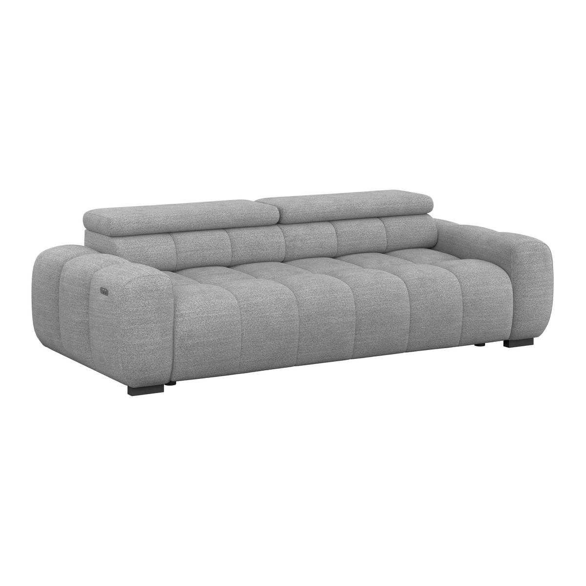 Bigsofa Bull Webstoff grau, B: 248 cm - Schwarz/Grau, Design, Textil (248/77-97/108cm) - Luca Bessoni