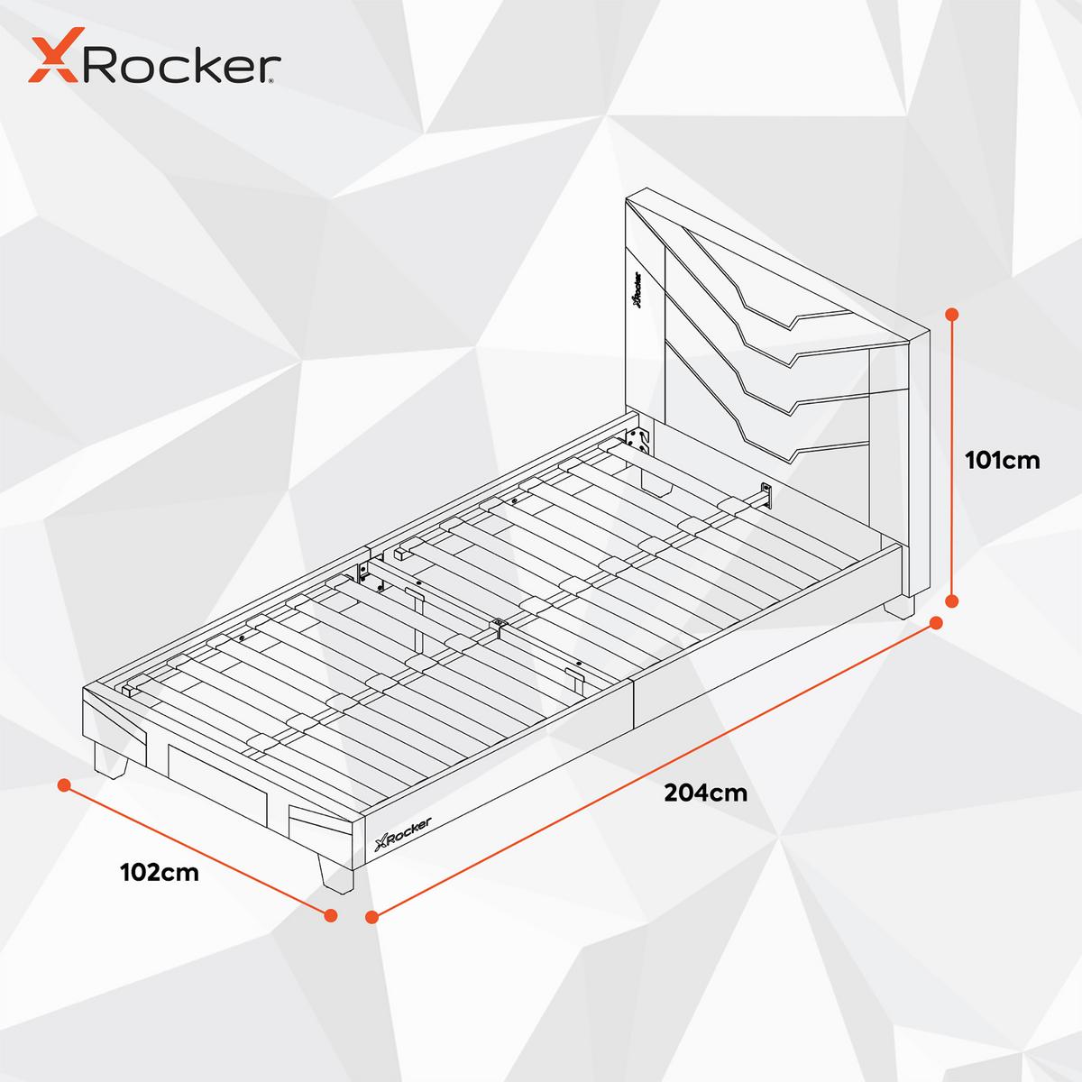 Bett Cerberus - Blau/Schwarz, MODERN, Holzwerkstoff/Kunststoff (90/190cm) - X Rocker