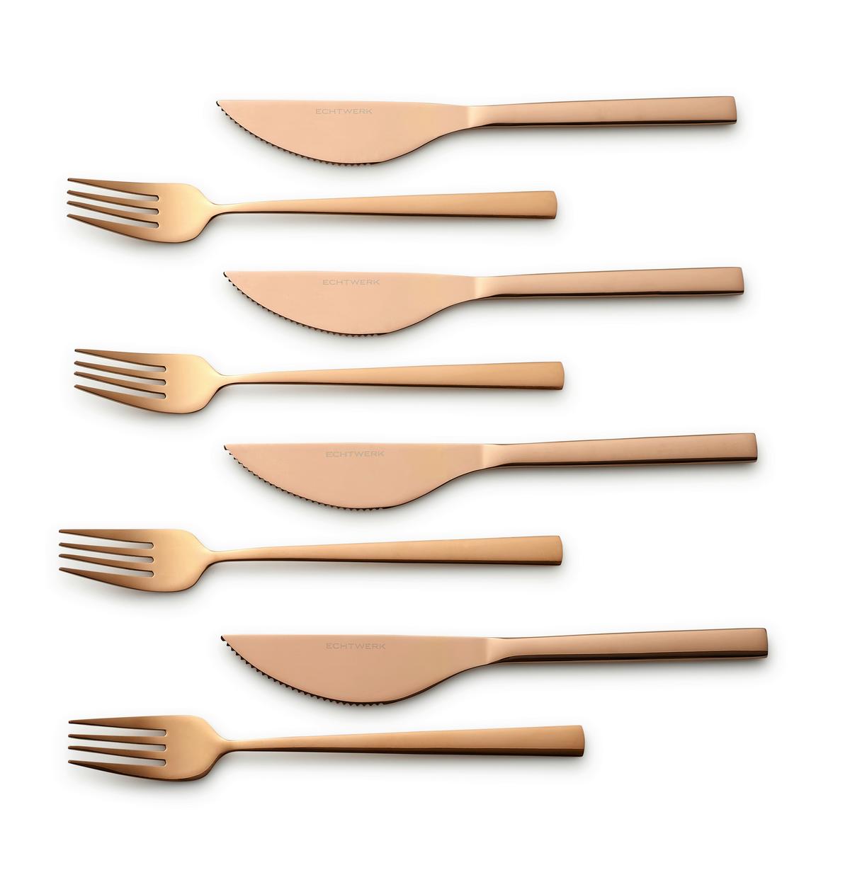 Pizzabesteckset 8-Teilig für 4 Personen - Kupferfarben, Basics, Metall (23cm) - Echtwerk