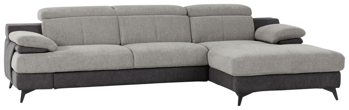 Ecksofa Titus Hellgrau/dunkelgrau - Dunkelgrau/Hellgrau, Design, Textil (291/80-98/178cm) - Livetastic