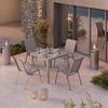 Gartenset Barcelona - Beige, MODERN, Glas/Textil - Beldano