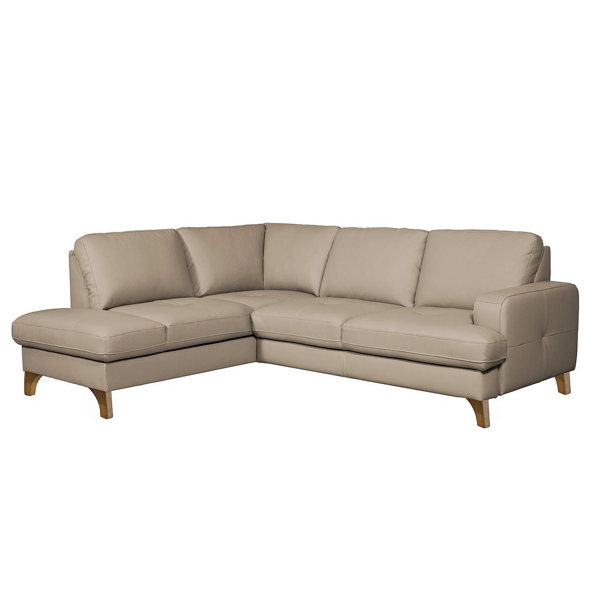 Ecksofa Fargo Hellgrau B: 190x234 Cm - Buchefarben/Hellgrau, Design, Leder/Textil (190/234cm) - Livetastic