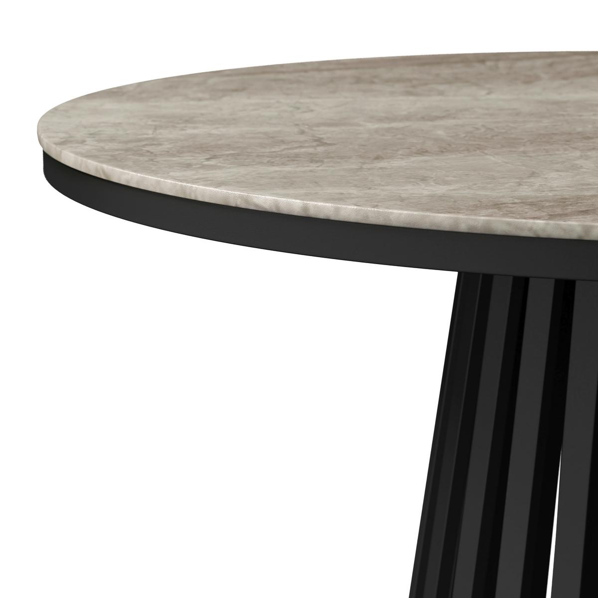 Jídelní stůl Pela, P: 110 cm - šedá/černá, Moderní, kov/kompozitní dřevo (110/75cm) - Bessagi Home