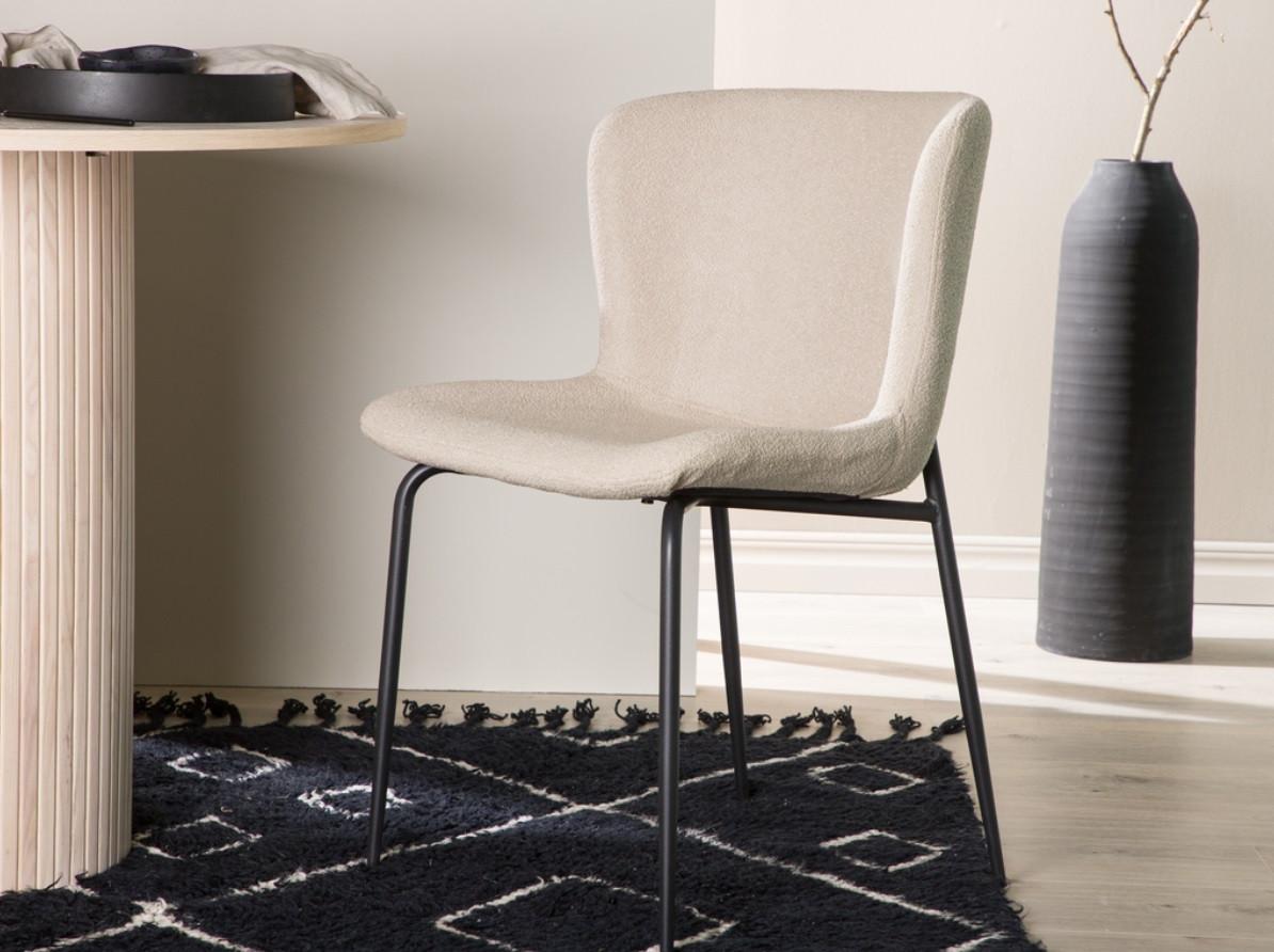 Stuhl-Set Modesto - Beige/Schwarz, Design, Kunststoff/Textil (48/79,5/54cm) - Livetastic