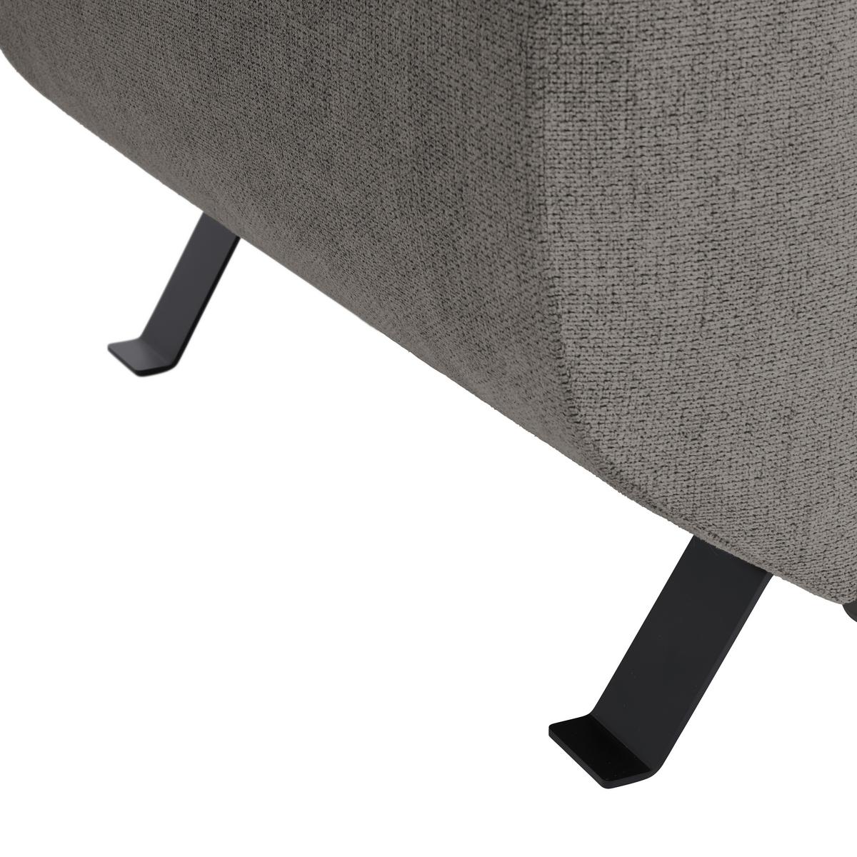 Rohová sedačka RAVEN, pravá, antracitová - čierna/antracitová, Modern, kov/textil (257/76-92/96cm) - Mömax