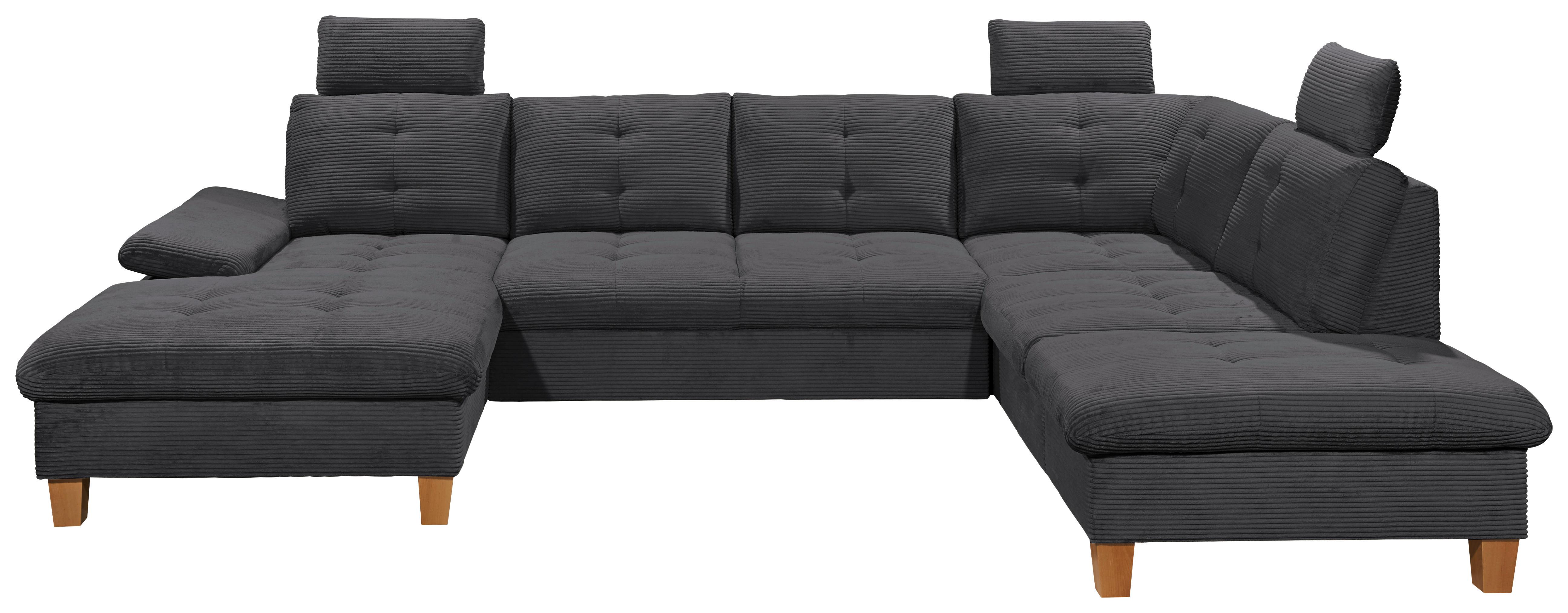 Wohnlandschaft Ascot Anthrazit U: 170x324x220 cm - Eichefarben/Anthrazit, KONVENTIONELL, Textil (170/324/220cm) - MID.YOU
