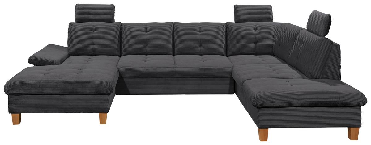 Wohnlandschaft Ascot Anthrazit U: 170x324x220 Cm - Eichefarben/Anthrazit, KONVENTIONELL, Textil (170/324/220cm) - MID.YOU