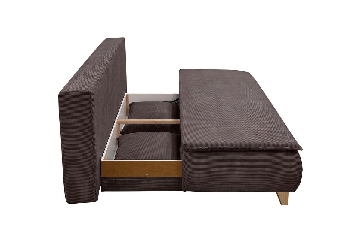 Boxspringová pohovka MONA LUX, šedohnědý manšestr - šedavě hnědá, Moderní, textil (208/100/106cm) - Mömax