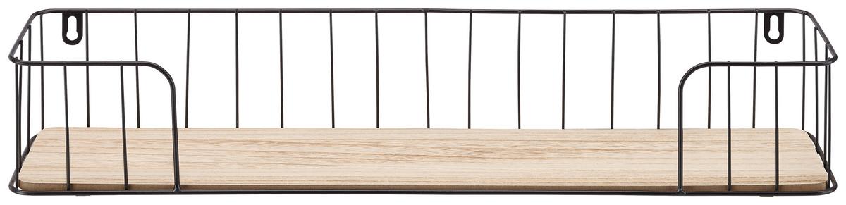 NÁSTĚNNÁ POLICE PAULA -SB- - černá/přírodní barvy, Lifestyle, kov/kompozitní dřevo (60/13/10cm) - Mömax