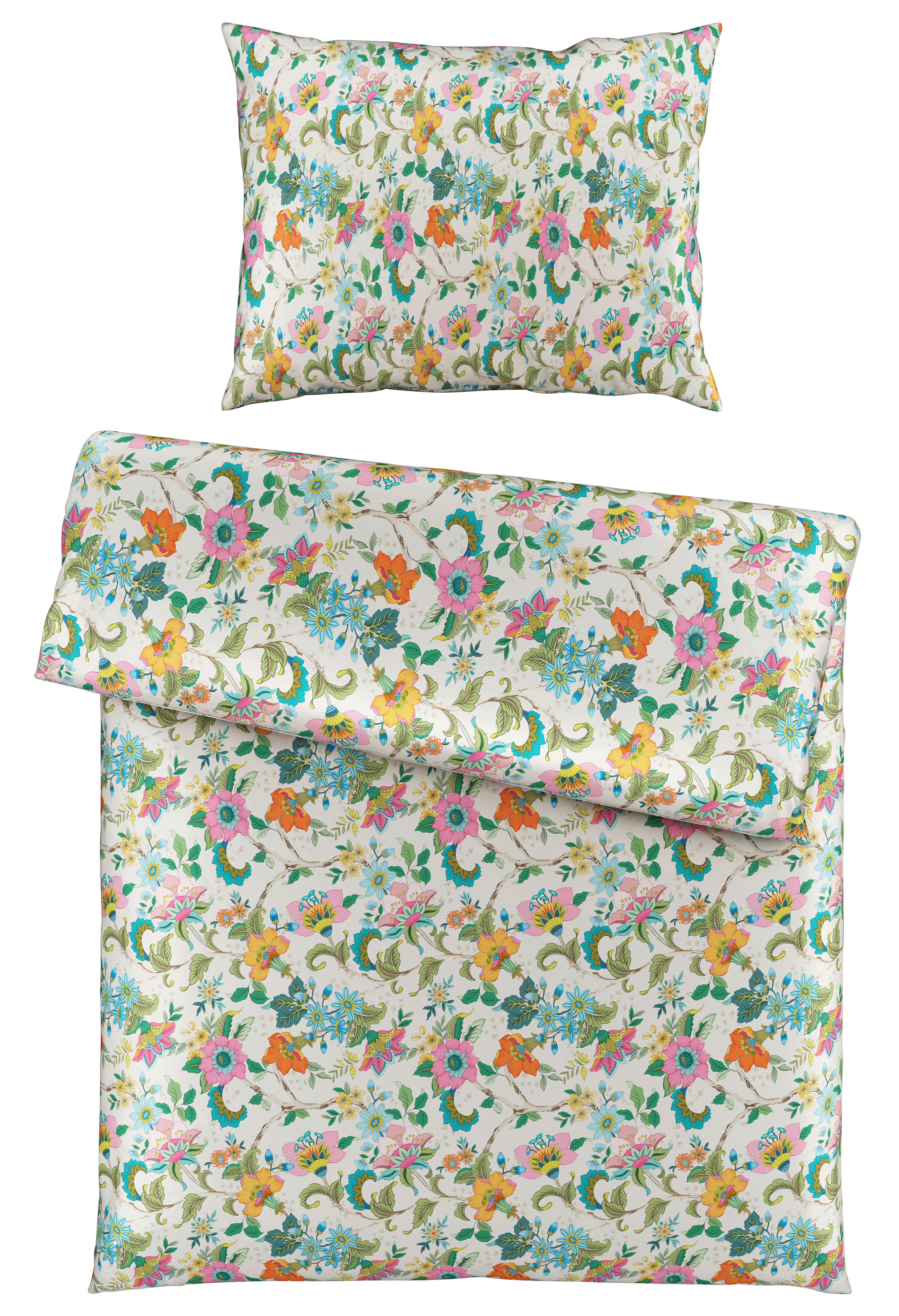 Povlečení Kamia allover, 70/90 140/200cm - růžová/tyrkysová, Romantický / Rustikální, textil (140/200cm) - Mömax