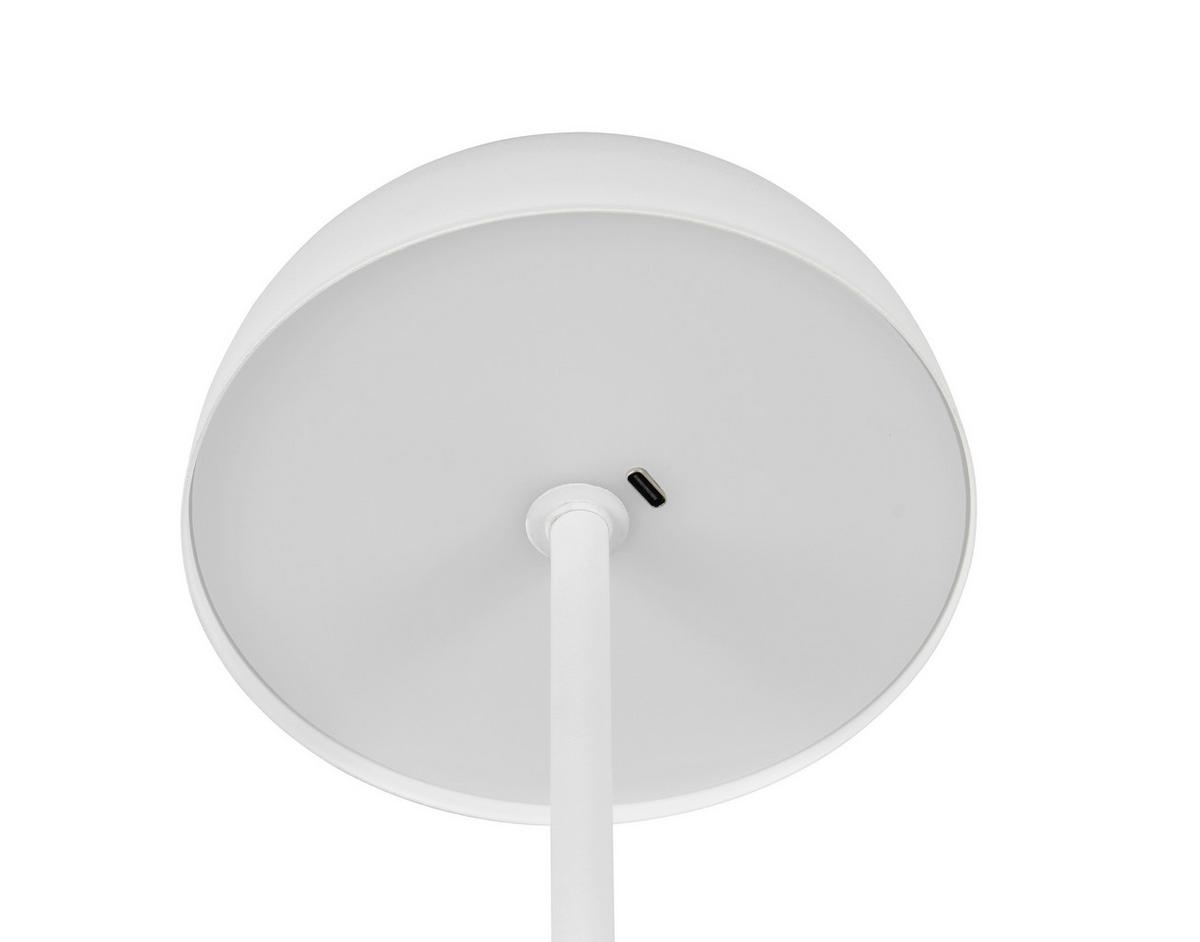 Akku-Tischleuchte Munoz Weiß D: 13 cm - Weiß, Trend, Metall (13/21cm)