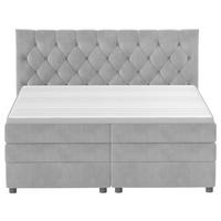 Boxspringbett Elio Silberfarben 180x200 cm H3 - Silberfarben/Schwarz, ROMANTIK / LANDHAUS, Textil (184/121/212cm) - James Wood