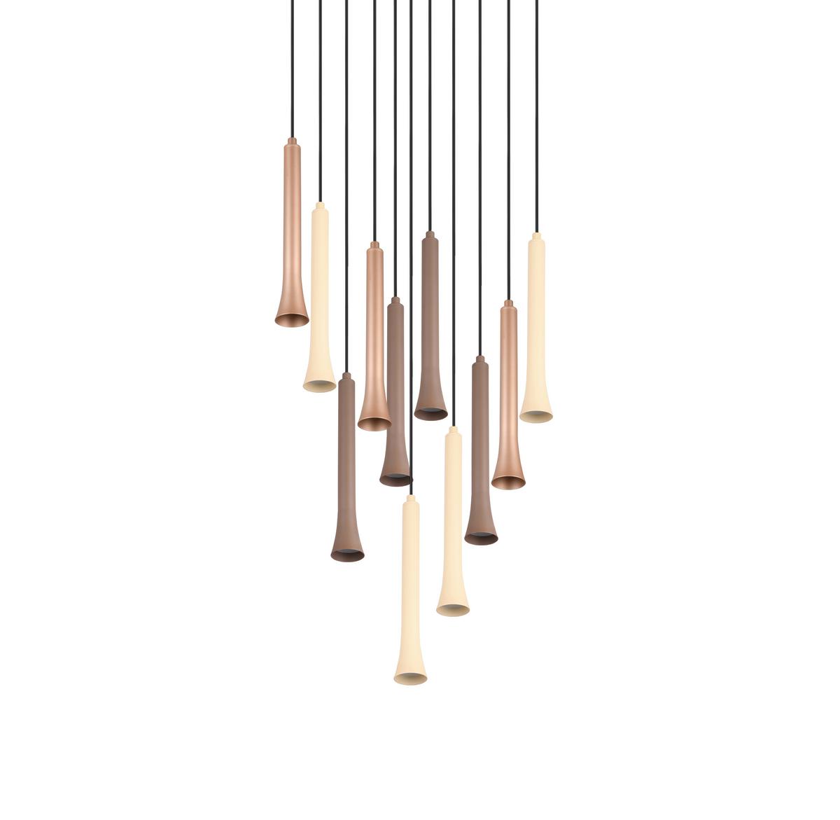 LED-Pendelleuchte 352091117 Fiato - Beige/Multicolor, Design, Metall (40,5/150cm) - Trio Leuchten