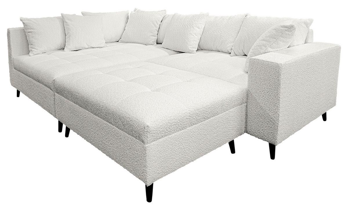 Ecksofa Pruno, Hellgrau S: 174x247 Cm - Hellgrau/Schwarz, Design, Textil (174/247cm) - MID.YOU