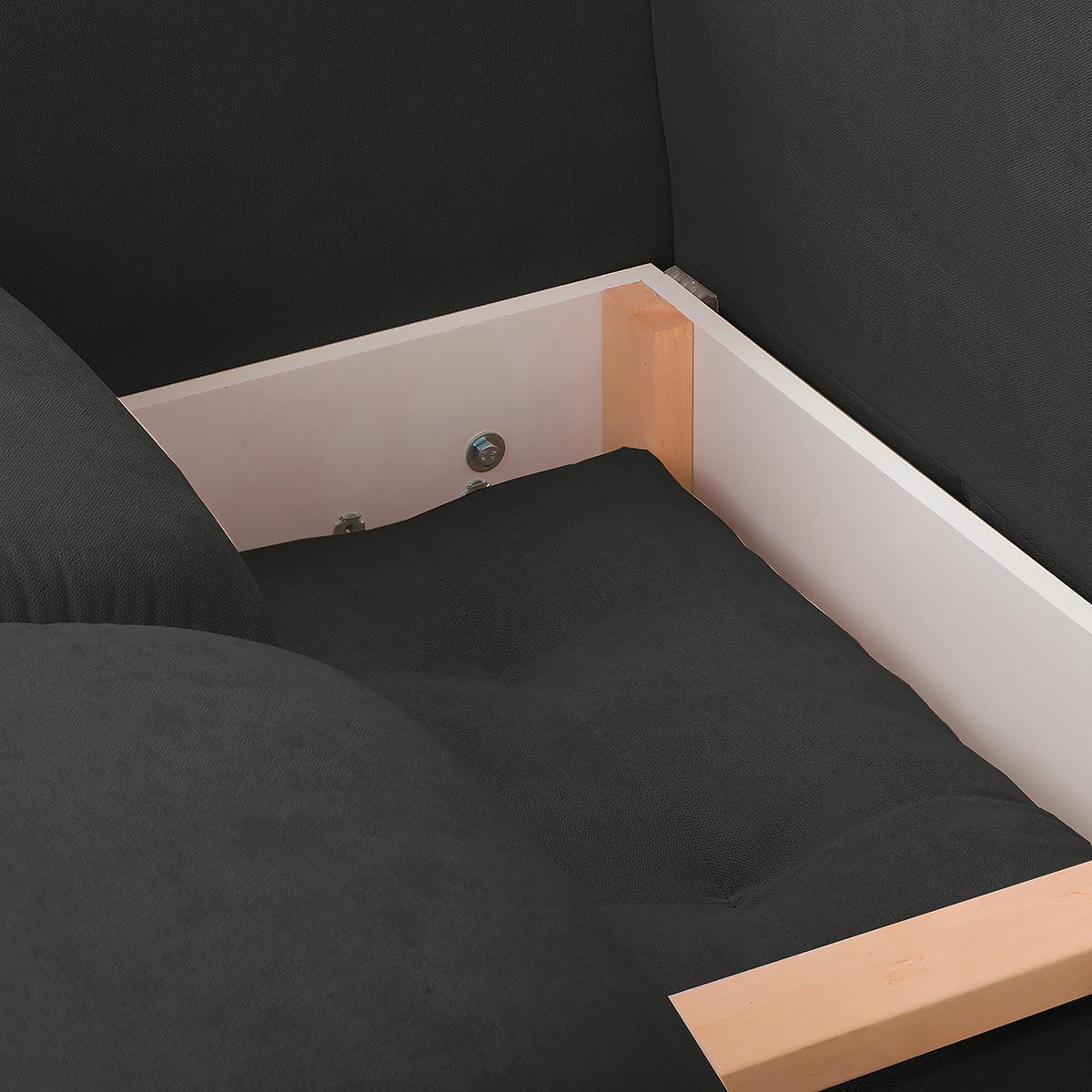 Ecksofa Azzuro Dunkelgrau S: 256x175cm - Dunkelgrau/Silberfarben, Design, Textil (256/175cm) - Livetastic