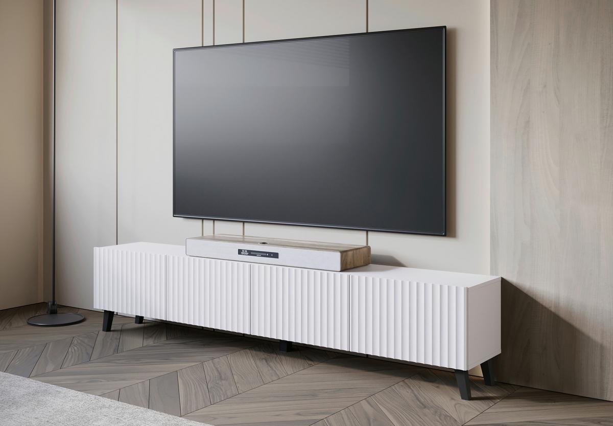 Nízka komoda PHUKET š: 190 cm - čierna/biela, Design, kompozitné drevo/plast (190/42/32,5cm) - Livetastic