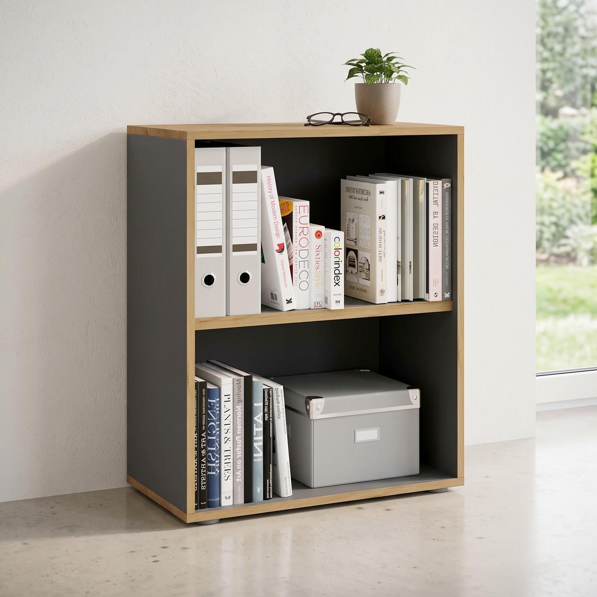 REGÁL NA ŠANÓNY SALIA B60 - čierna/dub medový, Design, kompozitné drevo/plast (60/74/33cm) - P & B