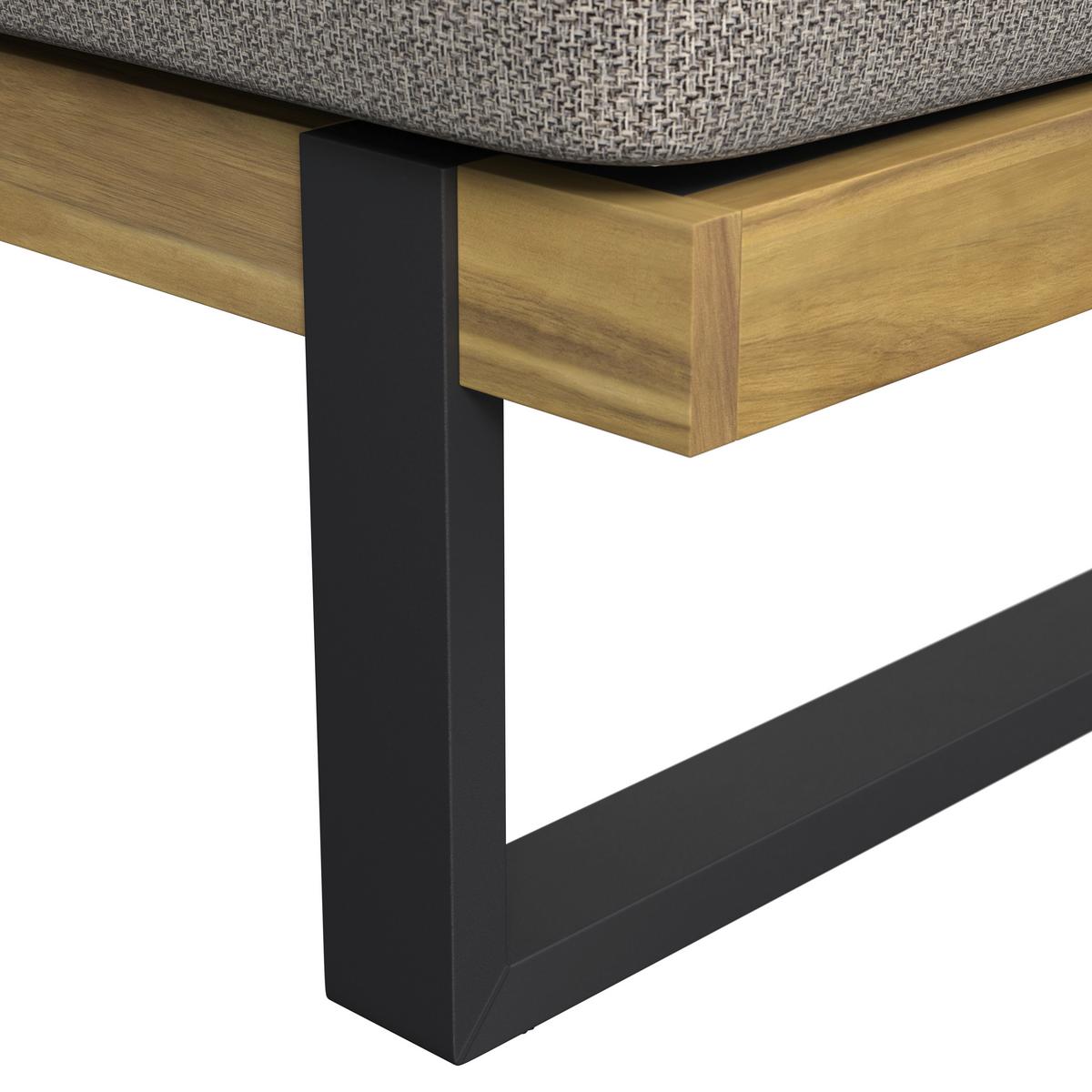 ZAHRADNÍ LEHÁTKO ELENYI - šedá, Moderní, kov/dřevo (200/95/65cm) - Bessagi Garden