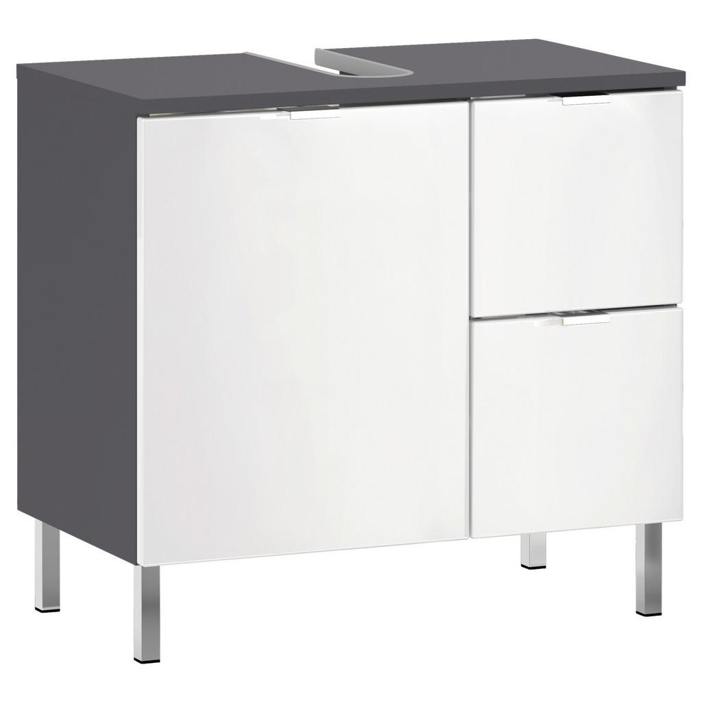 Waschbeckenunterschrank Gw-Mauresa B 60cm Weiß/Graphit