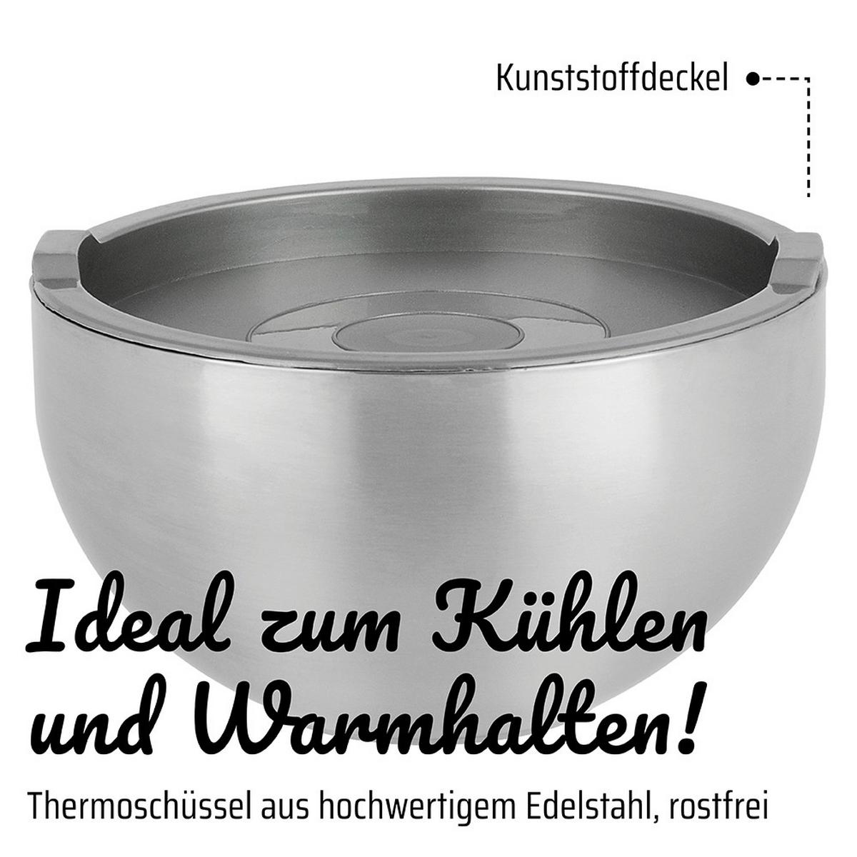 Schüsselset 3tlg. Edelstahl, 1,3l, 2,5l, 4,2l - Edelstahlfarben, Basics, Metall - GSW