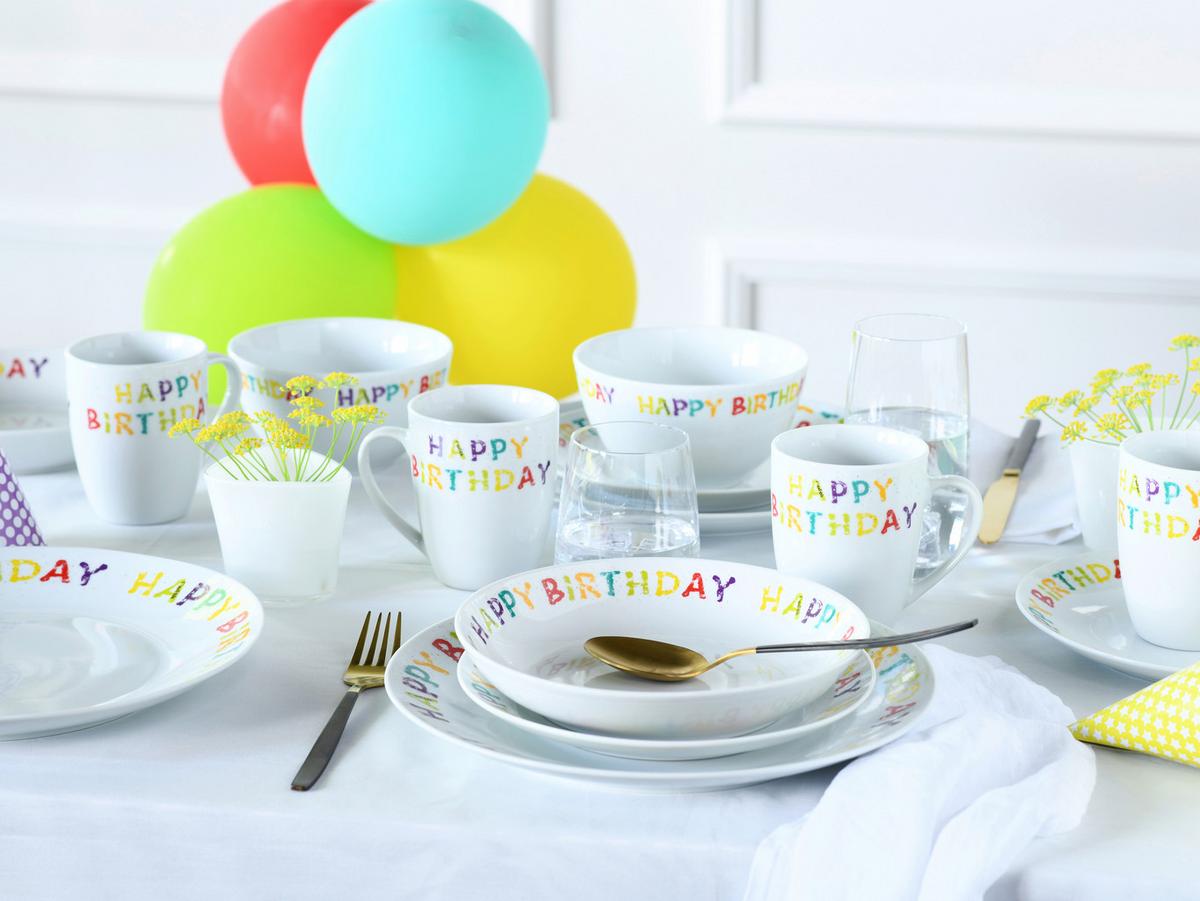 Kombiservice Happy Birthday Multicolor - Multicolor, Basics, Keramik - Creatable
