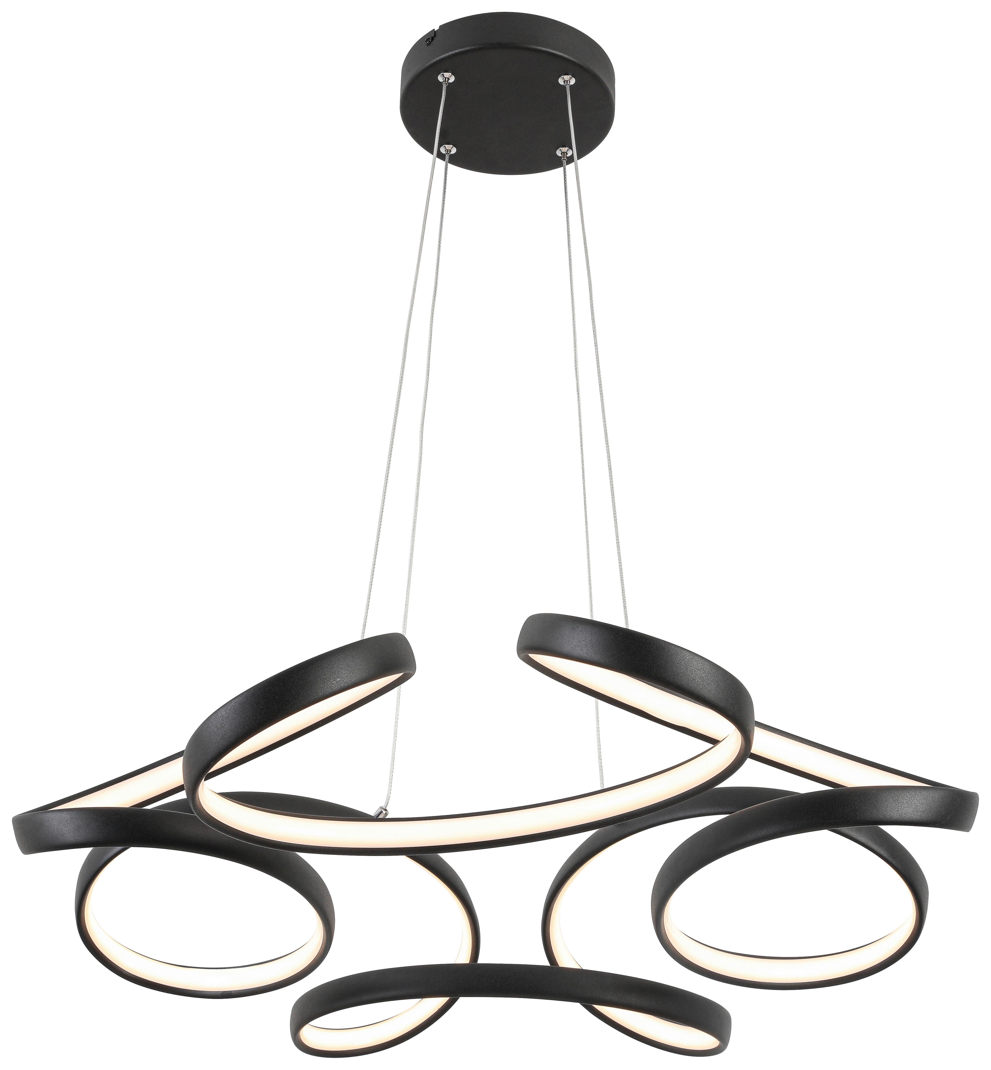 ZÁVESNÉ LED SVIETIDLO CRONO -AKT- - čierna, Romantik / Landhaus, kov/plast (70/70/120cm) - Premium Living