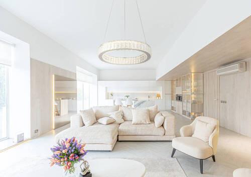 Led Függőlámpa 67162-50 - krómszínű/áttetsző, Design, műanyag/fém (50/120cm) - Globo