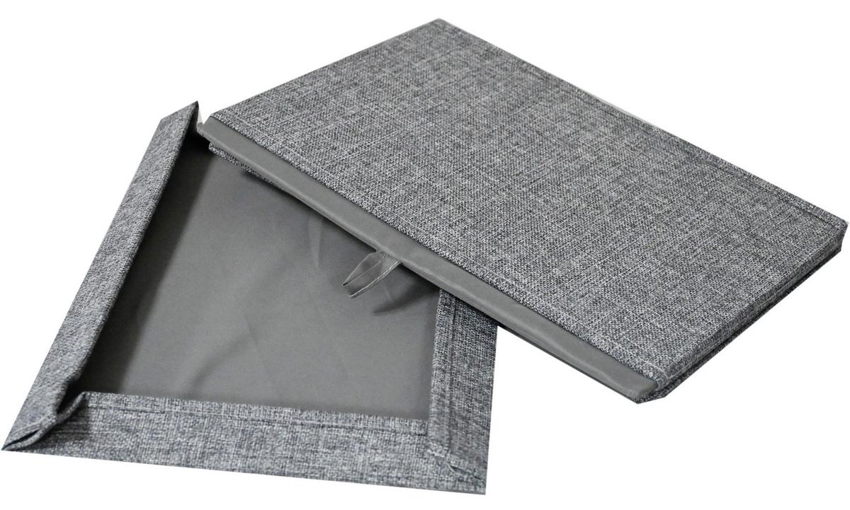 SKLADACÍ BOX CINDY - CA. 23L -EXT- - sivá, Modern, kartón/textil (38/26/24cm) - Mömax