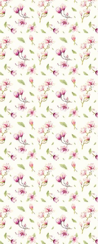 Vliestapete Magnolia Rapport Panel - Rosa/Weiß, Basics (100/250cm) - Komar