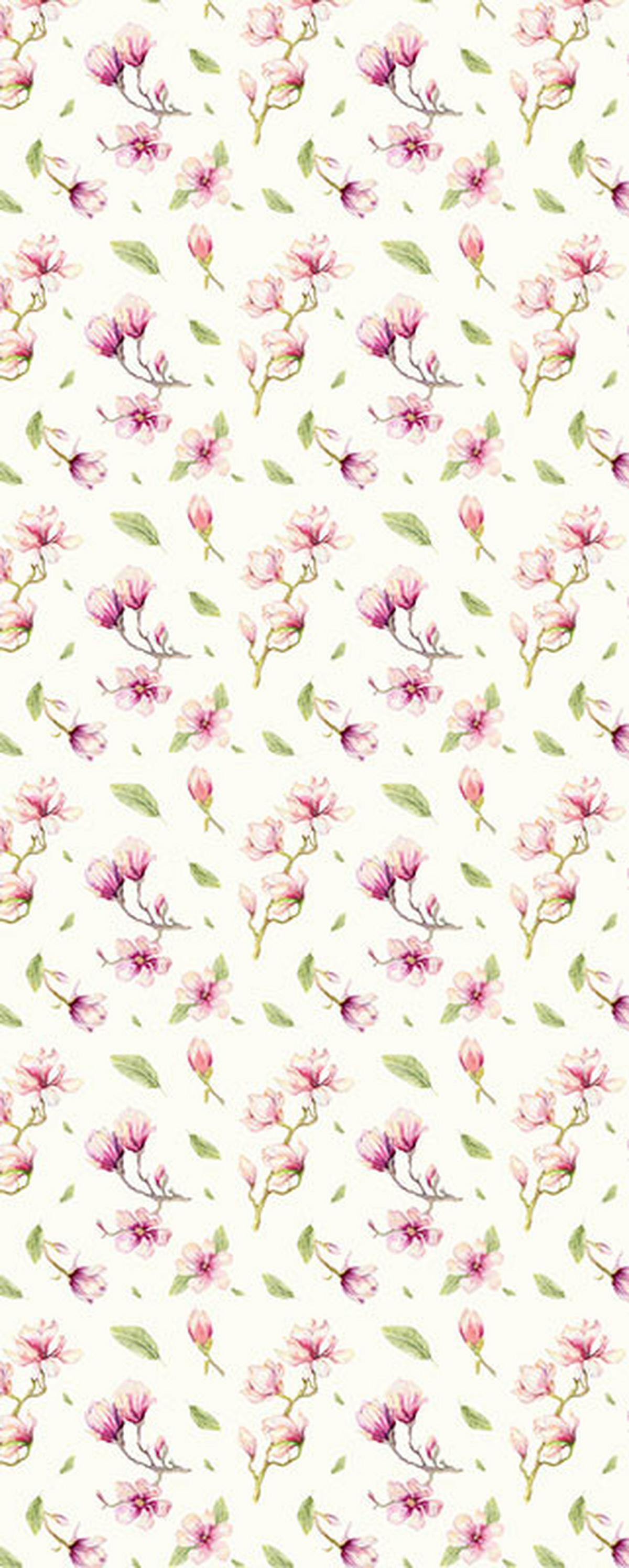 Vliestapete Magnolia Rapport Panel - Rosa/Weiß, Basics (100/250cm) - Komar
