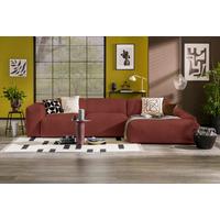 Ecksofa Hannah Rot 343x170 cm - Rot/Schwarz, Design, Textil (343/170cm) - MID.YOU