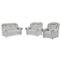 Sitzgarnitur Boston - Hellgrau/Schwarz, KONVENTIONELL, Textil - Livetastic