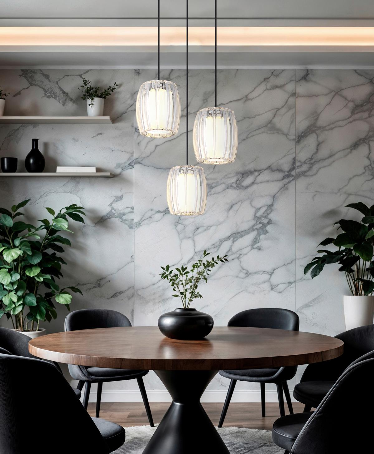 Hängeleuchte Exkl. 3xe27, 60w - Klar/Opal, Design, Glas/Kunststoff (40,5/120cm) - Globo